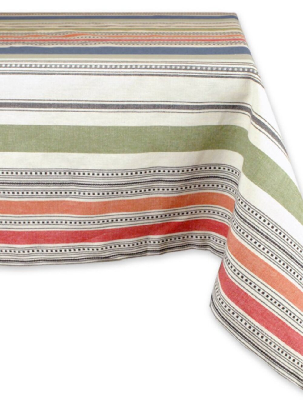 Design Imports Warm Stripe Kitchen Tablecloth (84 Inch Wide X 60 Inch Long)